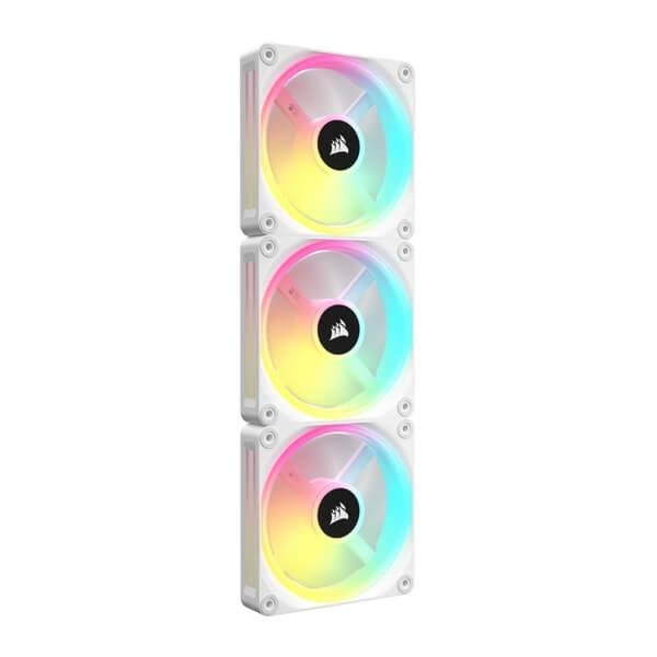 Corsair iCUE Link QX120 RGB White 120mm PWM Cabinet Fan Starter Kit with iCUE Link System Hub (Triple Pack)